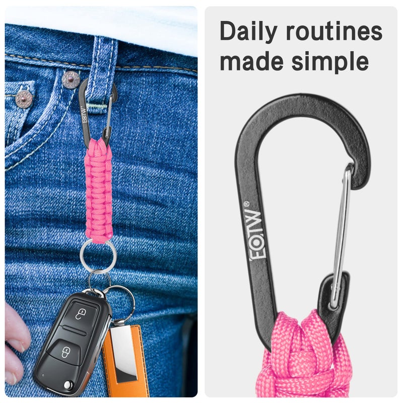 EOTW Carabiner Keychain,Paracord Keychain Small Aluminum Clip D Ring for Camping, Hiking, Fishing, Or As A Key Organizer - Image 3